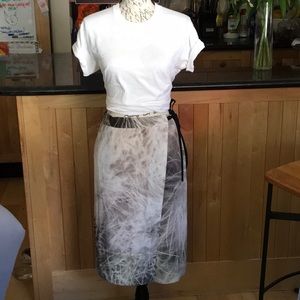 A whimsical, Simply Vera Wang, Feather Wrap Skirt